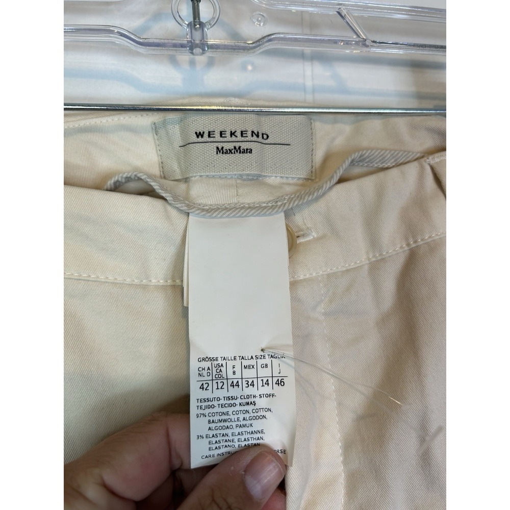 Weekend By Max Mara Women's Size 12 Audrey Chino Pants Cream 171 - Picture 3 of 7